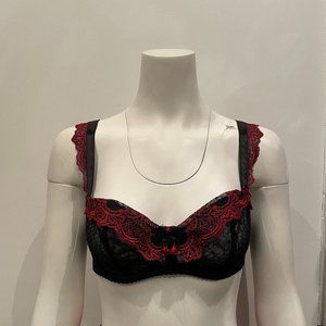 BNWT Aubade Passion Nocturne Bra Black Red Lace 32D